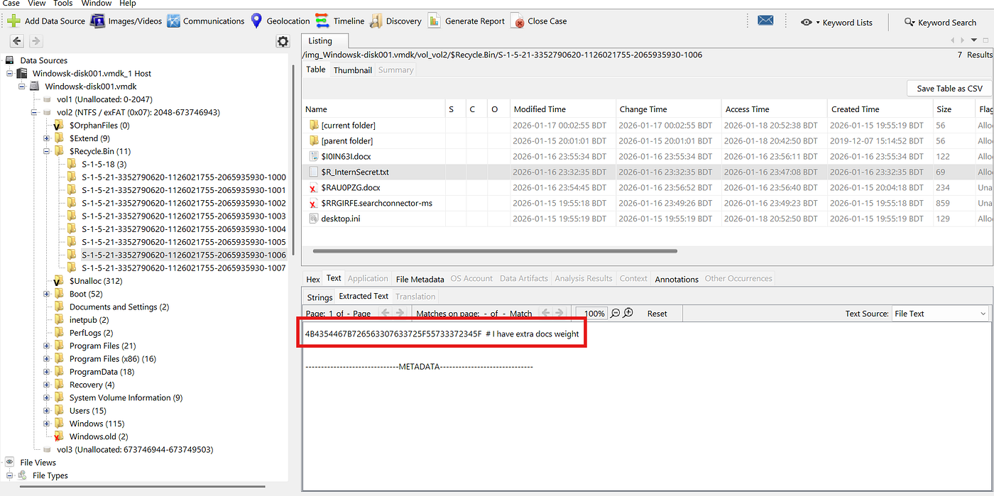 Deleted file artifact