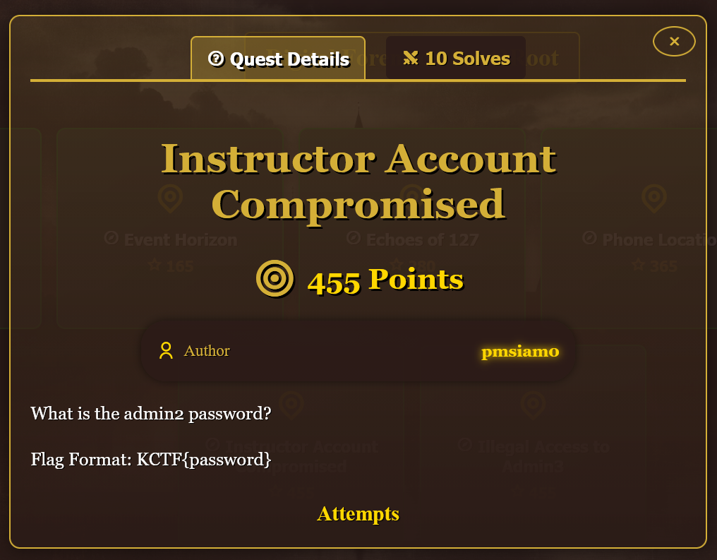 Instructor Account Compromised